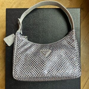 🤍BRAND NEW WITH BOX🤍 Prada Crystal Shoulder Bag in RARE Glicine